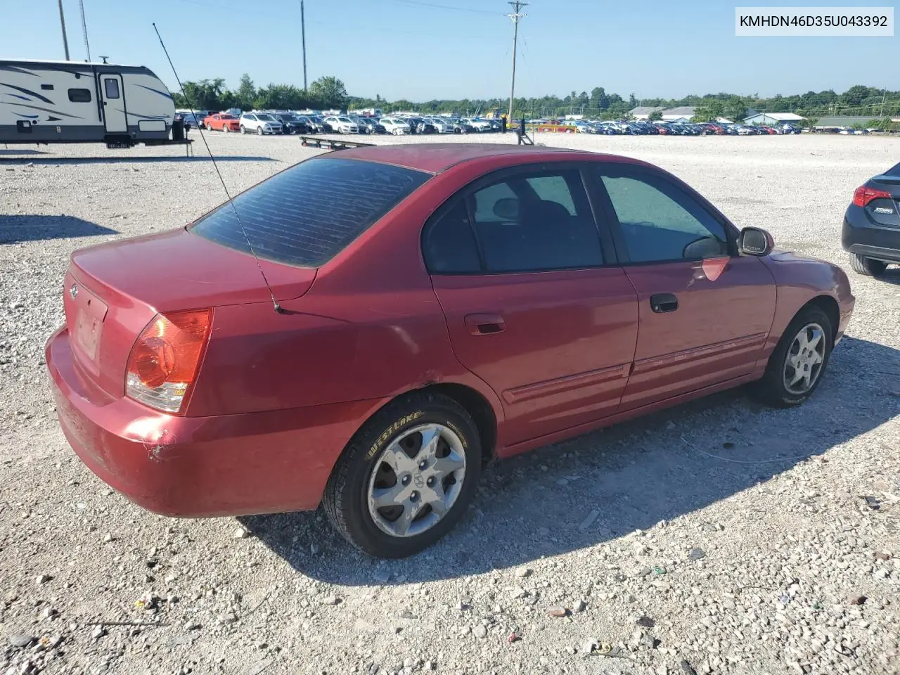 2005 Hyundai Elantra Gls VIN: KMHDN46D35U043392 Lot: 62633435