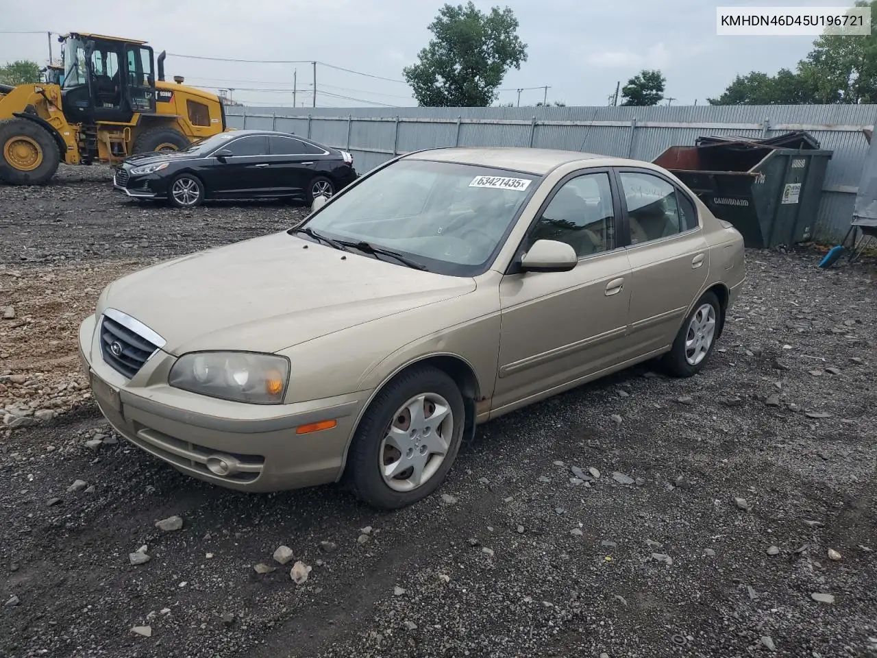 2005 Hyundai Elantra Gls VIN: KMHDN46D45U196721 Lot: 63421435
