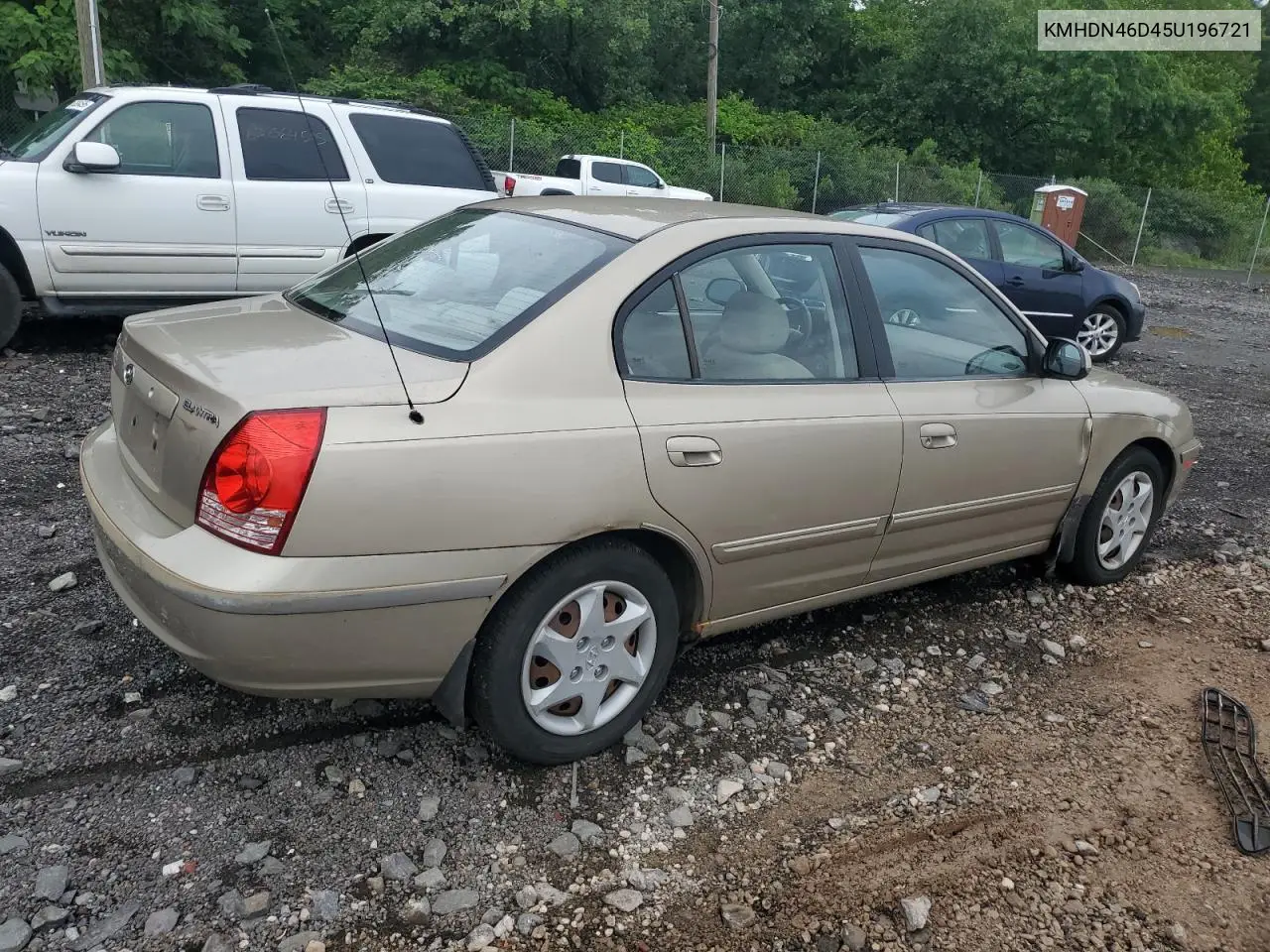 2005 Hyundai Elantra Gls VIN: KMHDN46D45U196721 Lot: 63421435