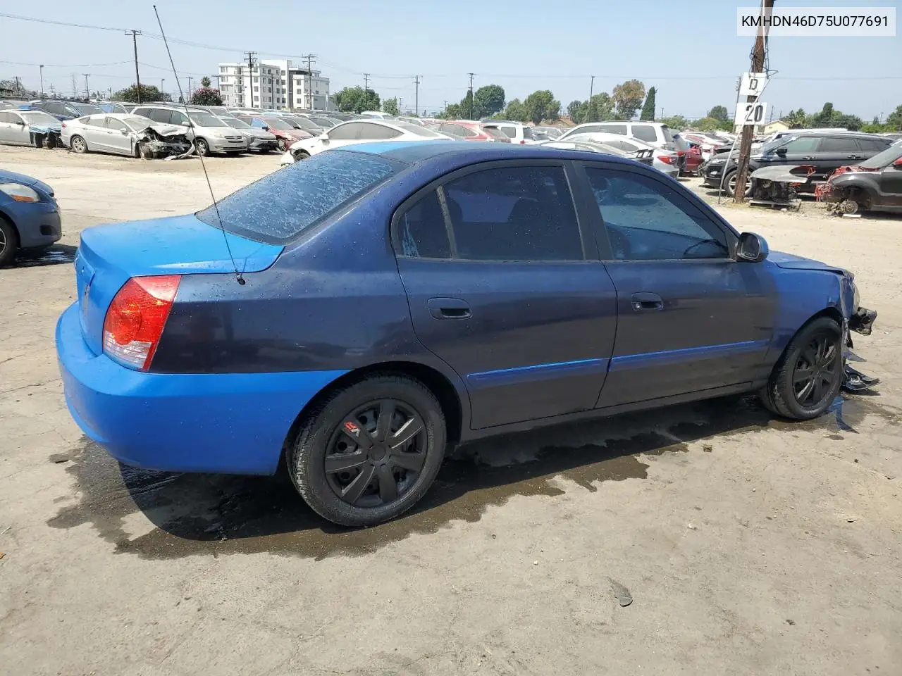 2005 Hyundai Elantra Gls VIN: KMHDN46D75U077691 Lot: 63533175