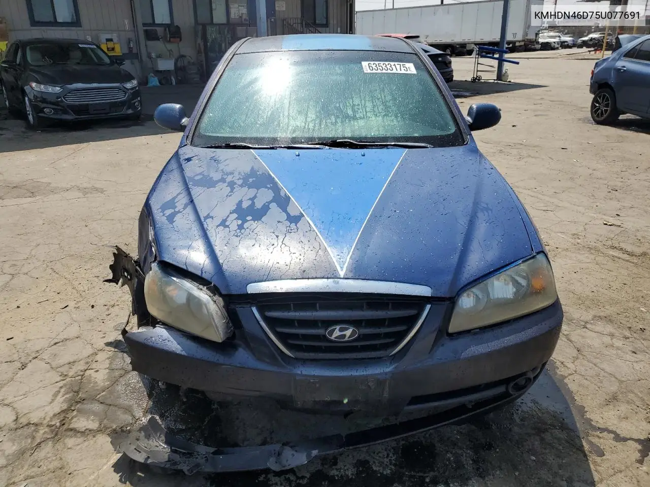 2005 Hyundai Elantra Gls VIN: KMHDN46D75U077691 Lot: 63533175
