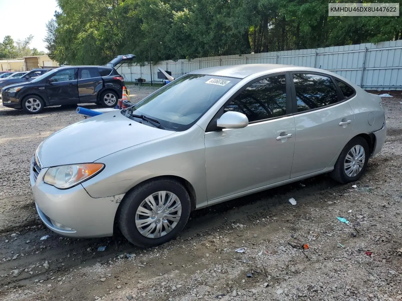 2008 Hyundai Elantra Gls VIN: KMHDU46DX8U447622 Lot: 63068765