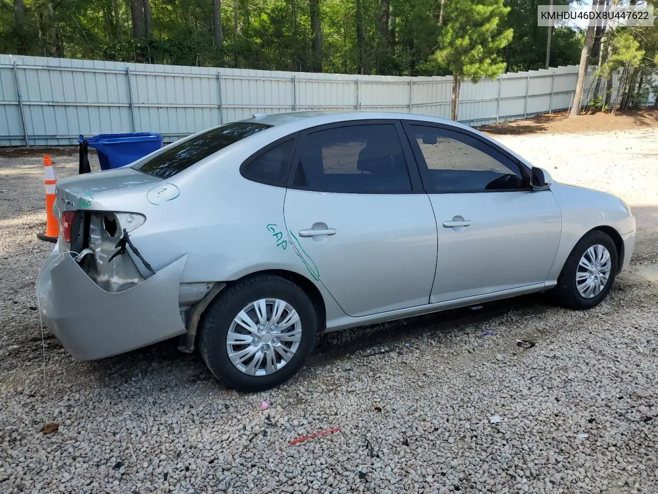 2008 Hyundai Elantra Gls VIN: KMHDU46DX8U447622 Lot: 63068765
