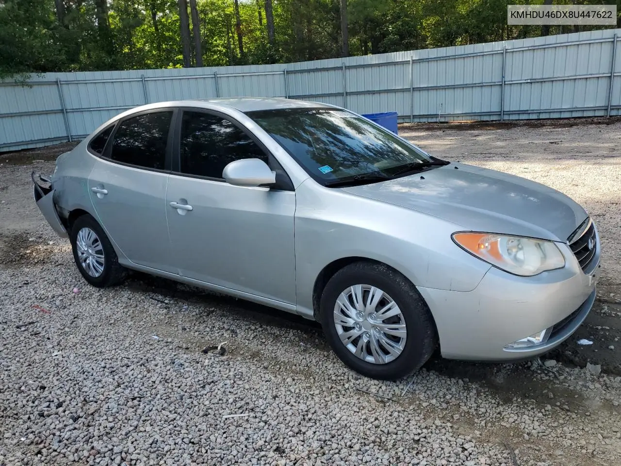 2008 Hyundai Elantra Gls VIN: KMHDU46DX8U447622 Lot: 63068765