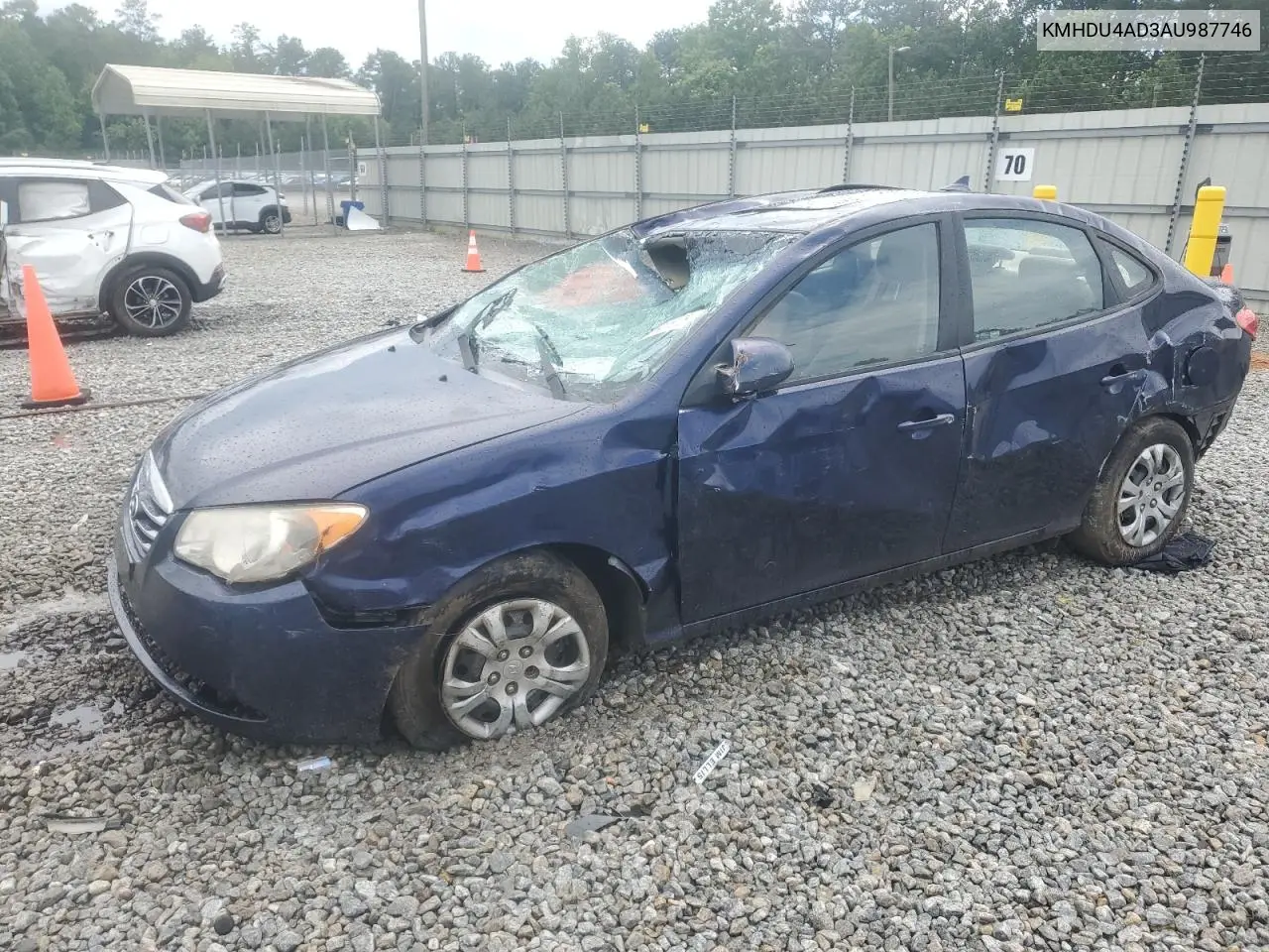 2010 Hyundai Elantra Blue VIN: KMHDU4AD3AU987746 Lot: 59226375