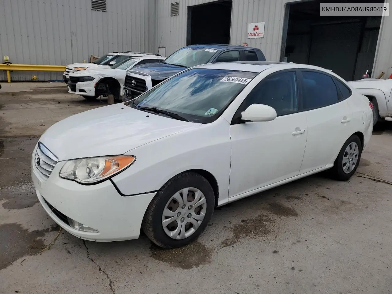 2010 Hyundai Elantra Blue VIN: KMHDU4AD8AU980419 Lot: 59563405