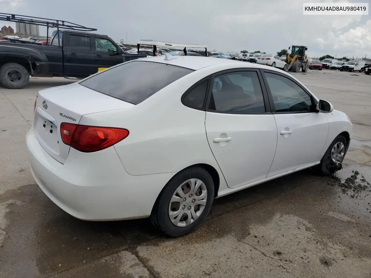 2010 Hyundai Elantra Blue VIN: KMHDU4AD8AU980419 Lot: 59563405