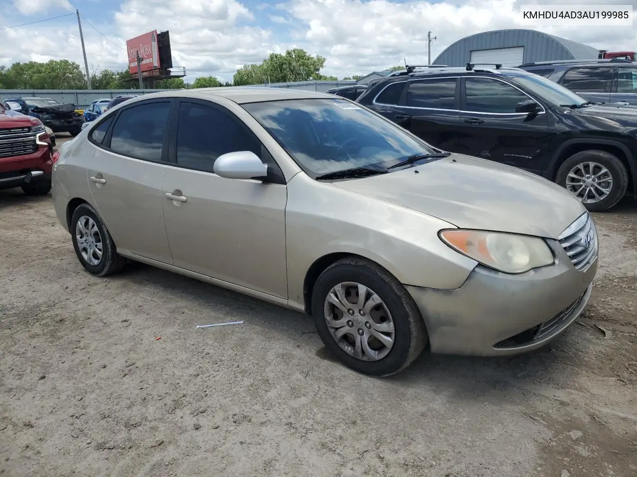 2010 Hyundai Elantra Blue VIN: KMHDU4AD3AU199985 Lot: 62904885