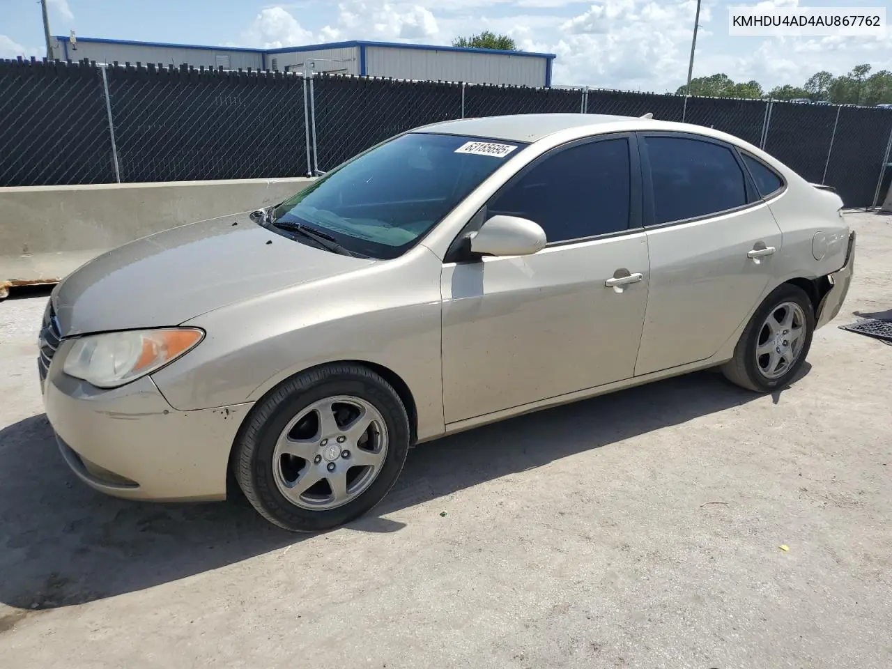 2010 Hyundai Elantra Blue VIN: KMHDU4AD4AU867762 Lot: 63185695