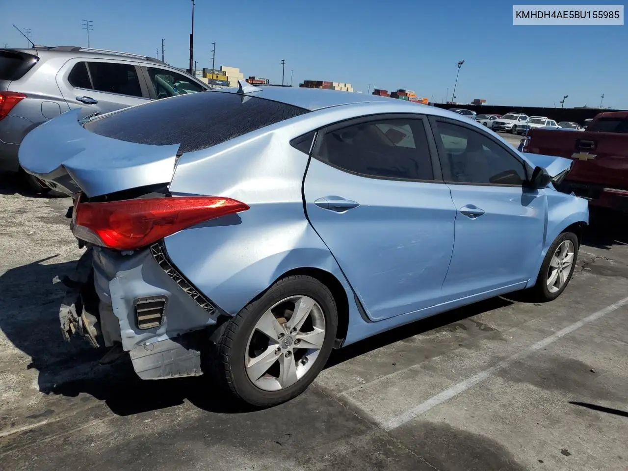 2011 Hyundai Elantra Gls VIN: KMHDH4AE5BU155985 Lot: 63345285
