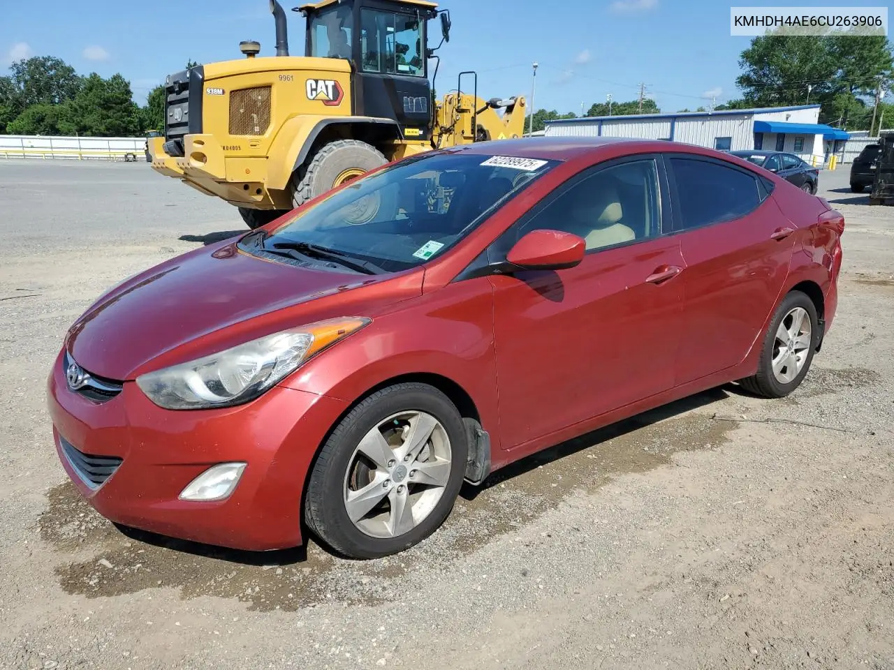 2012 Hyundai Elantra Gls VIN: KMHDH4AE6CU263906 Lot: 62289975