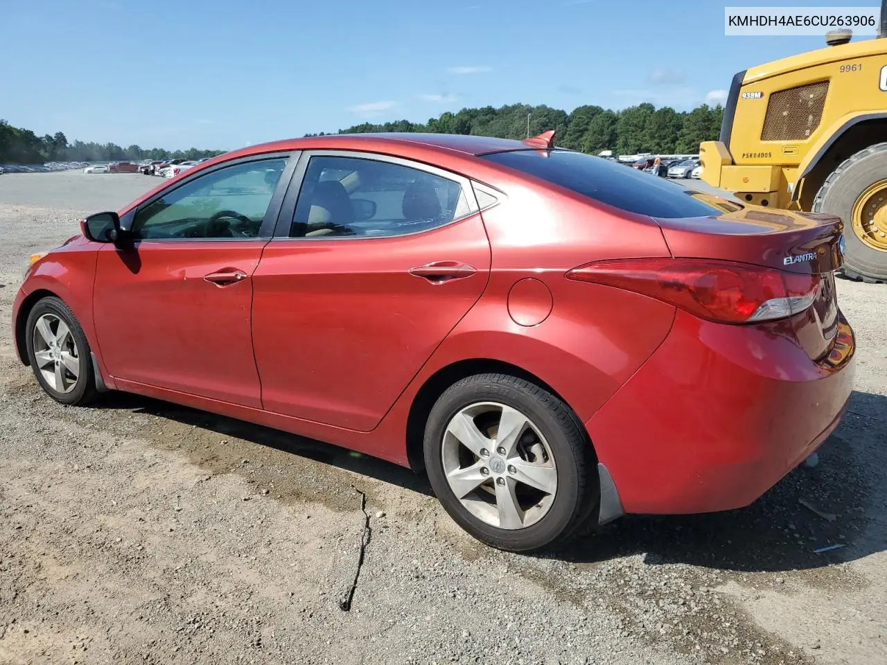 2012 Hyundai Elantra Gls VIN: KMHDH4AE6CU263906 Lot: 62289975