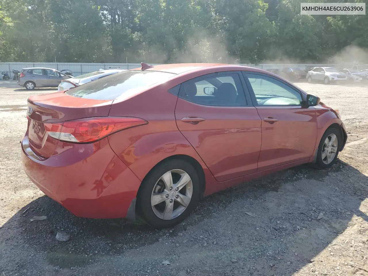 2012 Hyundai Elantra Gls VIN: KMHDH4AE6CU263906 Lot: 62289975