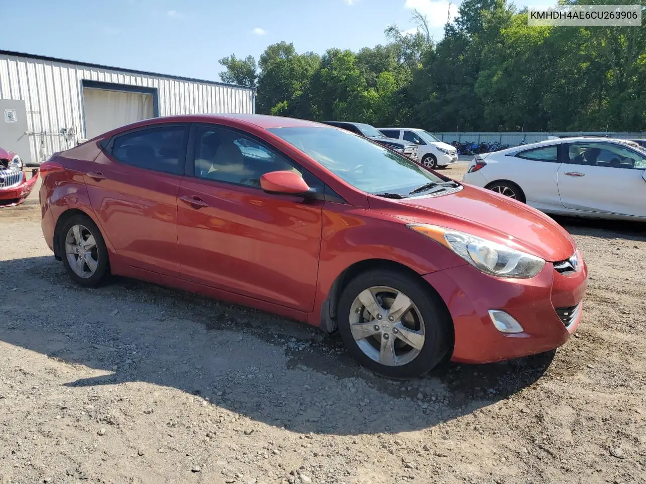 2012 Hyundai Elantra Gls VIN: KMHDH4AE6CU263906 Lot: 62289975