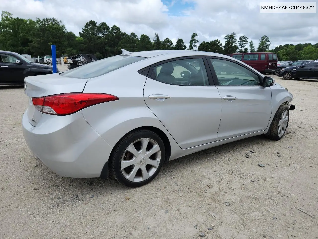 2012 Hyundai Elantra Gls VIN: KMHDH4AE7CU448322 Lot: 62540055