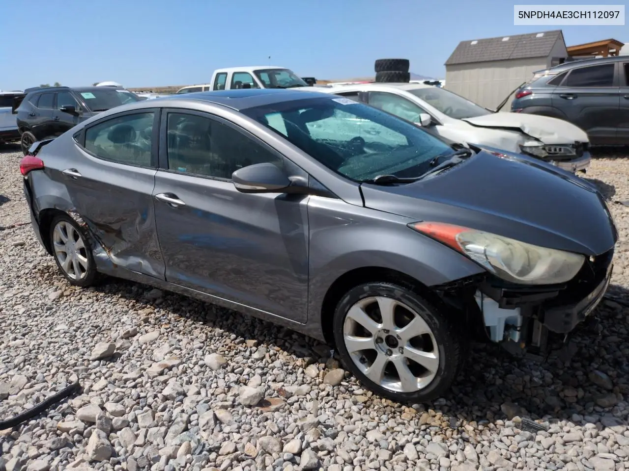 2012 Hyundai Elantra Gls VIN: 5NPDH4AE3CH112097 Lot: 62541565