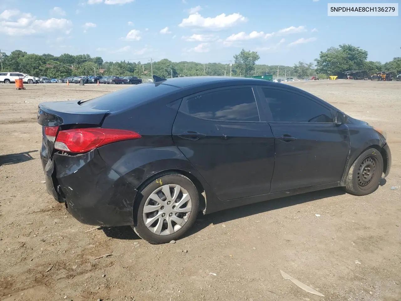 2012 Hyundai Elantra Gls VIN: 5NPDH4AE8CH136279 Lot: 62868795