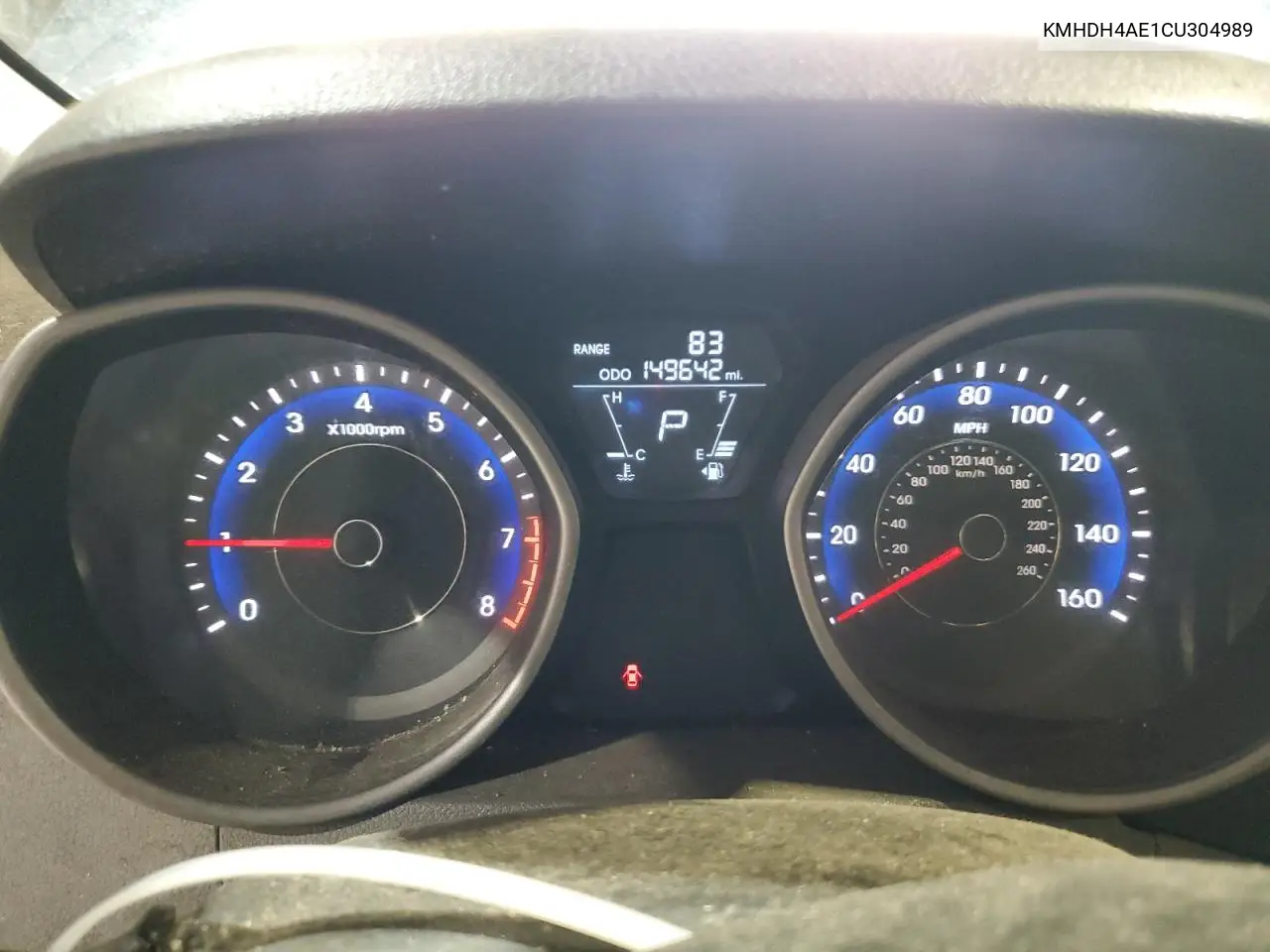 2012 Hyundai Elantra Gls VIN: KMHDH4AE1CU304989 Lot: 63089395
