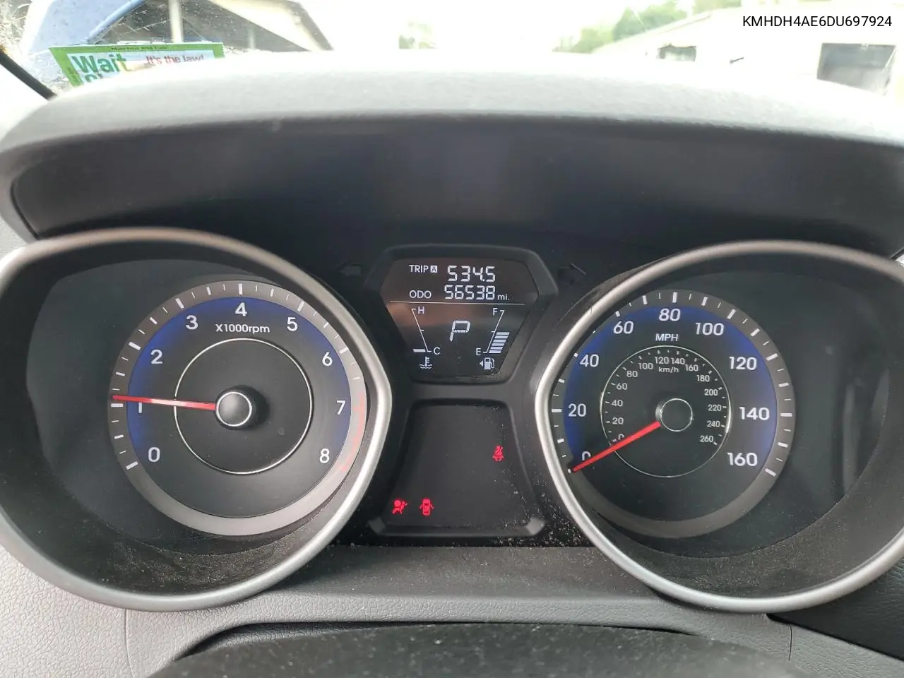 2013 Hyundai Elantra Gls VIN: KMHDH4AE6DU697924 Lot: 56650225