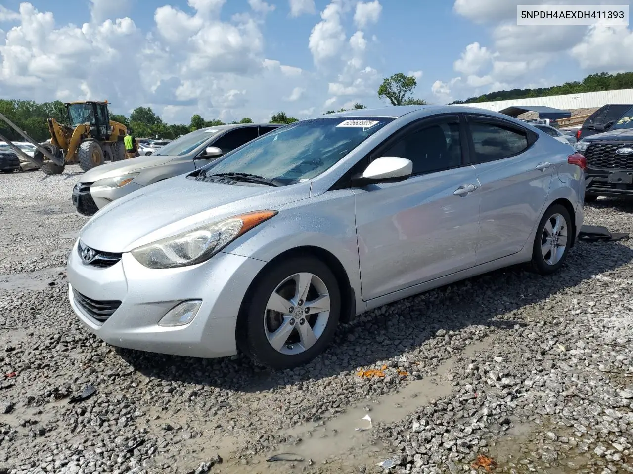 2013 Hyundai Elantra Gls VIN: 5NPDH4AEXDH411393 Lot: 62668905