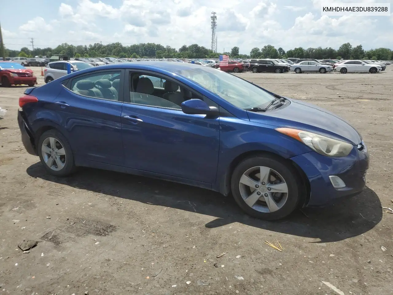 2013 Hyundai Elantra Gls VIN: KMHDH4AE3DU839288 Lot: 62812245