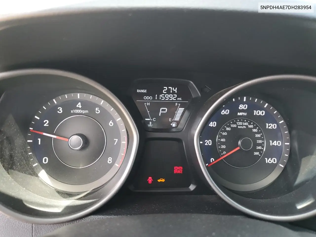2013 Hyundai Elantra Gls VIN: 5NPDH4AE7DH283954 Lot: 63371705