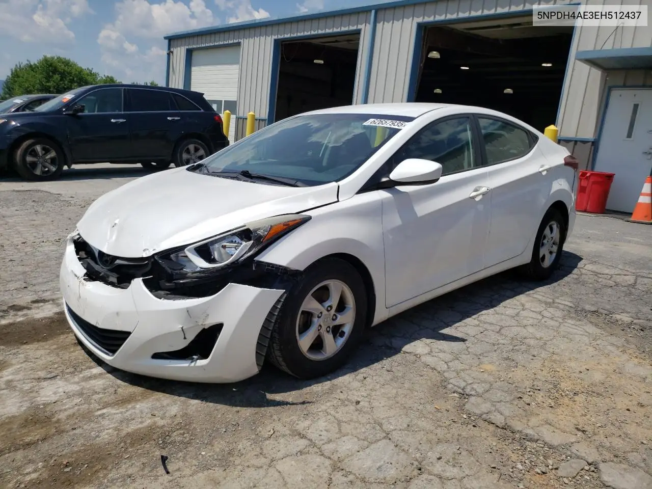 2014 Hyundai Elantra Se VIN: 5NPDH4AE3EH512437 Lot: 62657935