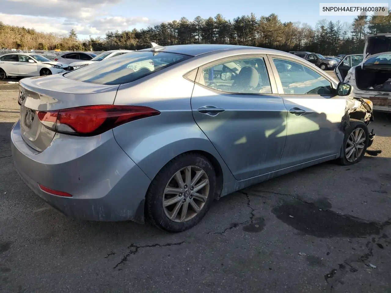 2015 Hyundai Elantra Se VIN: 5NPDH4AE7FH600876 Lot: 43415215