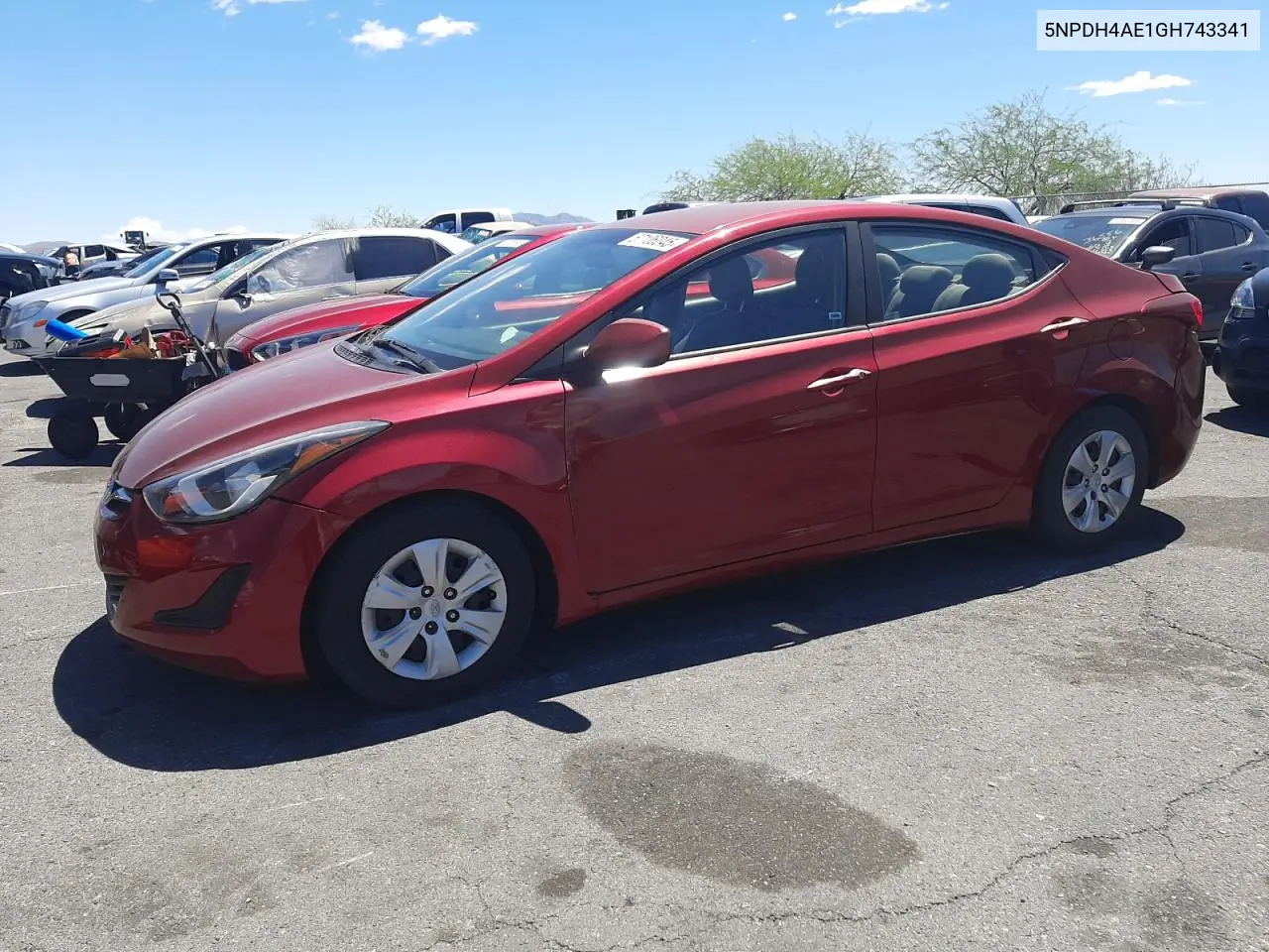 2016 Hyundai Elantra Se VIN: 5NPDH4AE1GH743341 Lot: 57106045
