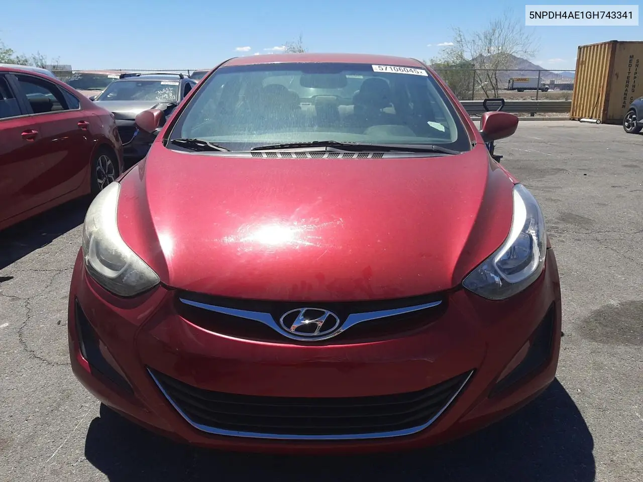 2016 Hyundai Elantra Se VIN: 5NPDH4AE1GH743341 Lot: 57106045