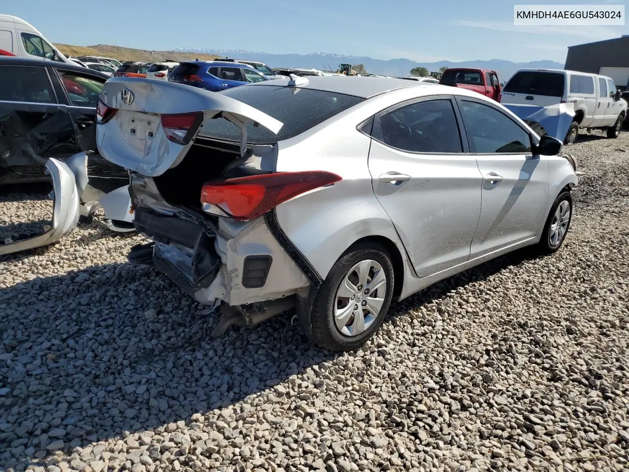 2016 Hyundai Elantra Se VIN: KMHDH4AE6GU543024 Lot: 57156554