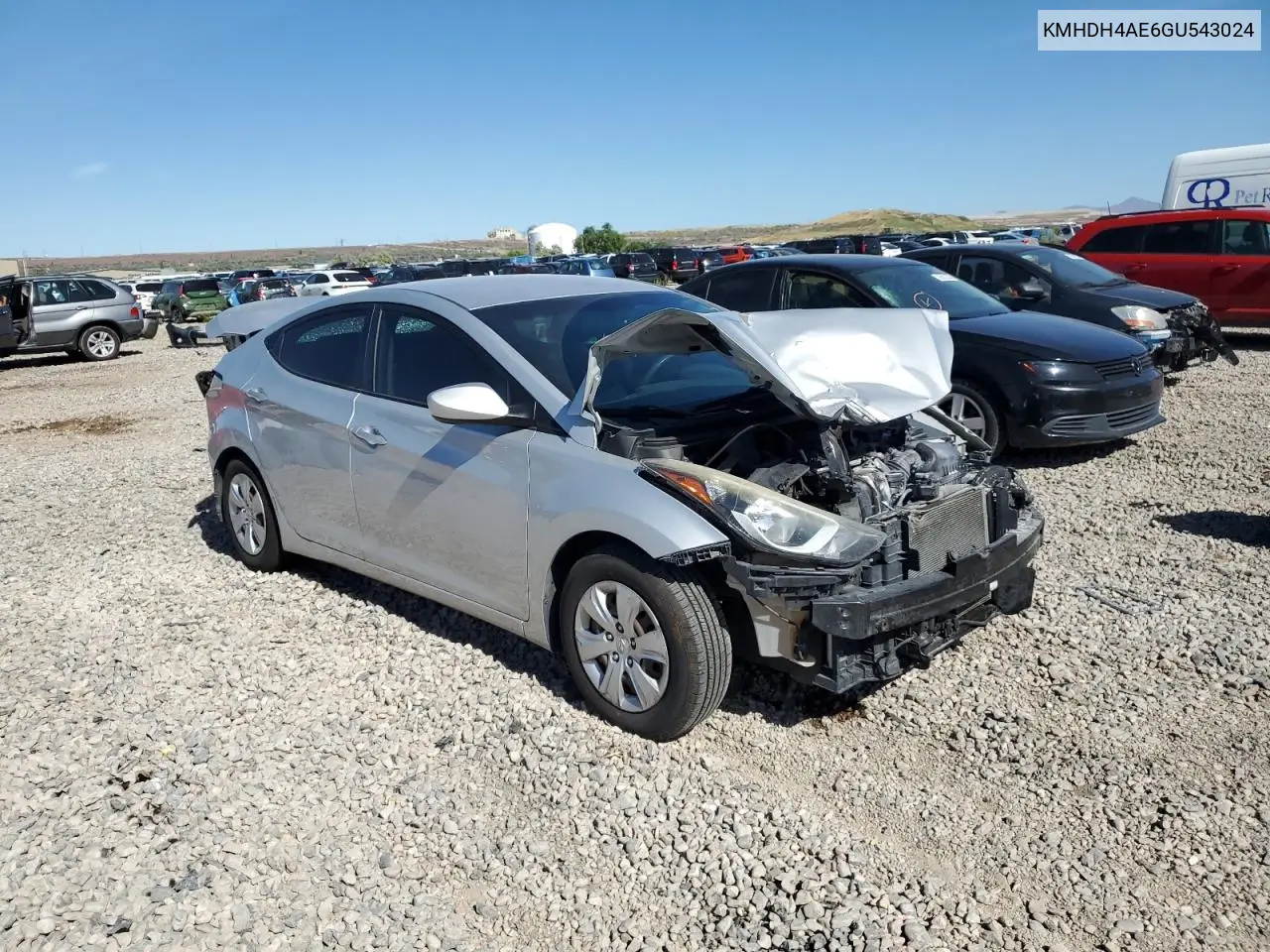 2016 Hyundai Elantra Se VIN: KMHDH4AE6GU543024 Lot: 57156554