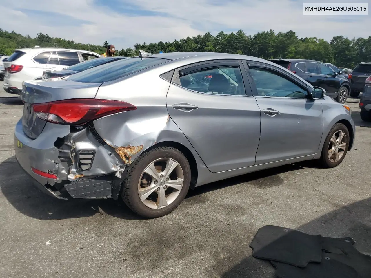2016 Hyundai Elantra Se VIN: KMHDH4AE2GU505015 Lot: 61926725