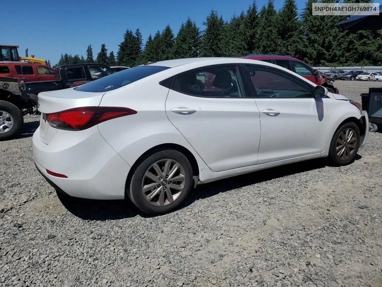 2016 Hyundai Elantra Se VIN: 5NPDH4AE1GH769874 Lot: 62957465