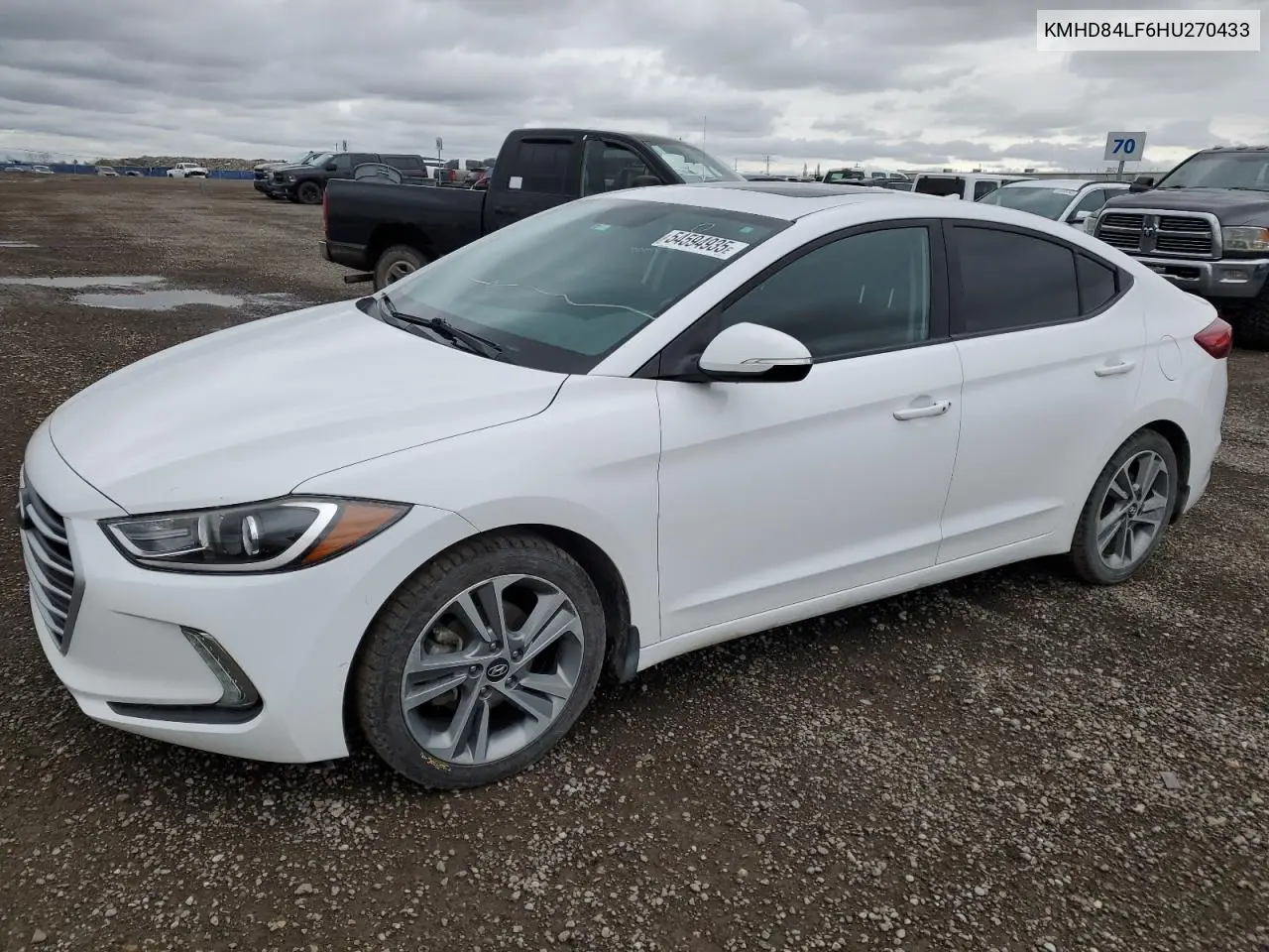 2017 Hyundai Elantra Se VIN: KMHD84LF6HU270433 Lot: 54594935