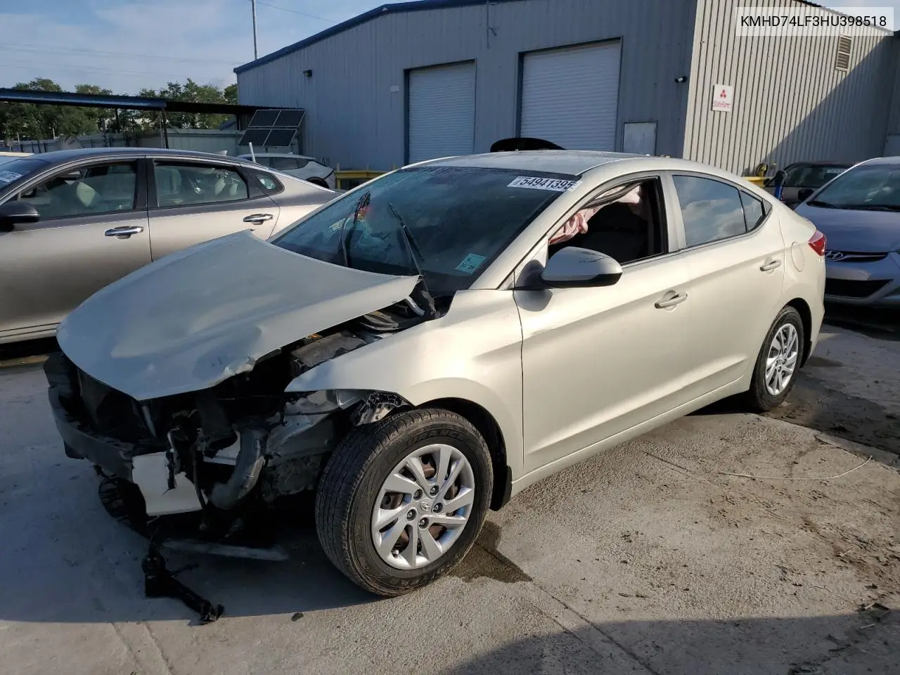 2017 Hyundai Elantra Se VIN: KMHD74LF3HU398518 Lot: 54941395