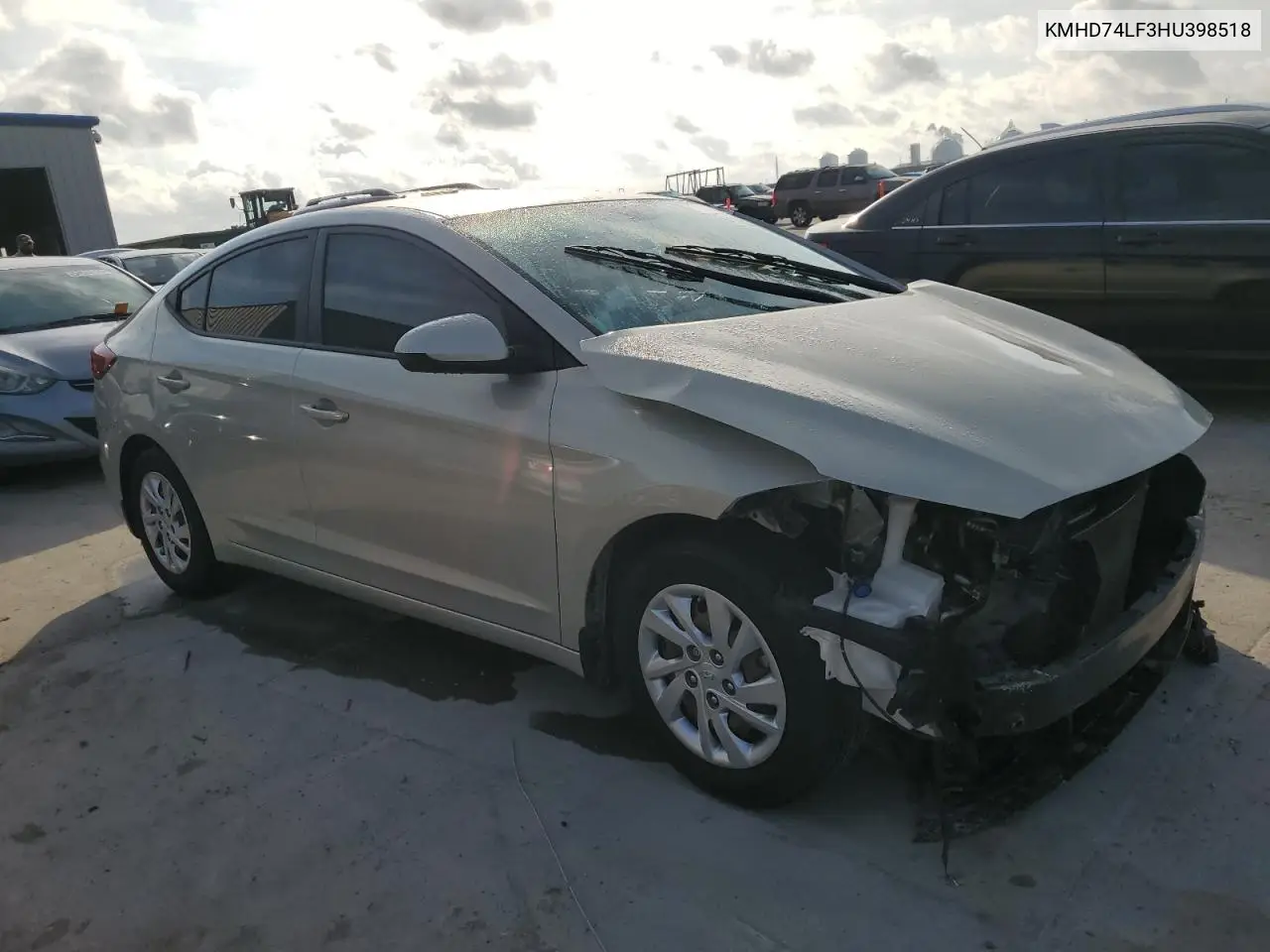 2017 Hyundai Elantra Se VIN: KMHD74LF3HU398518 Lot: 54941395