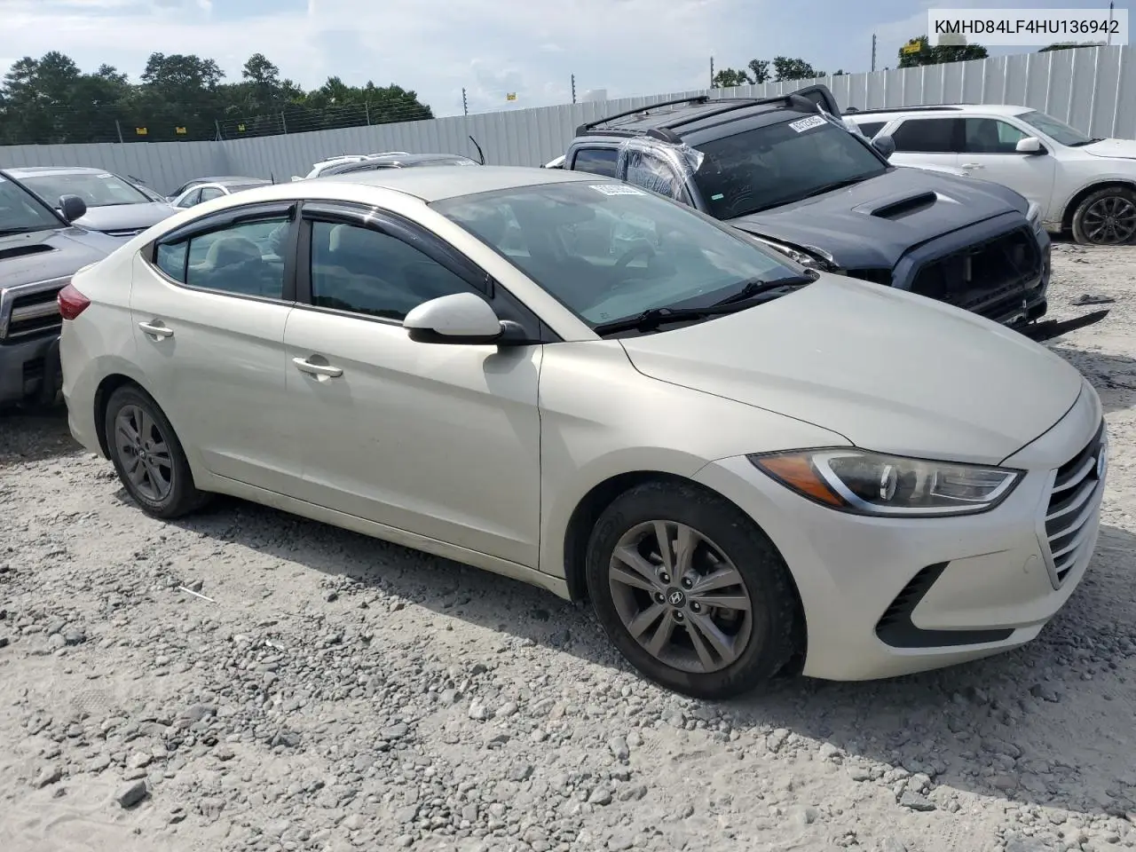 2017 Hyundai Elantra Se VIN: KMHD84LF4HU136942 Lot: 62919055