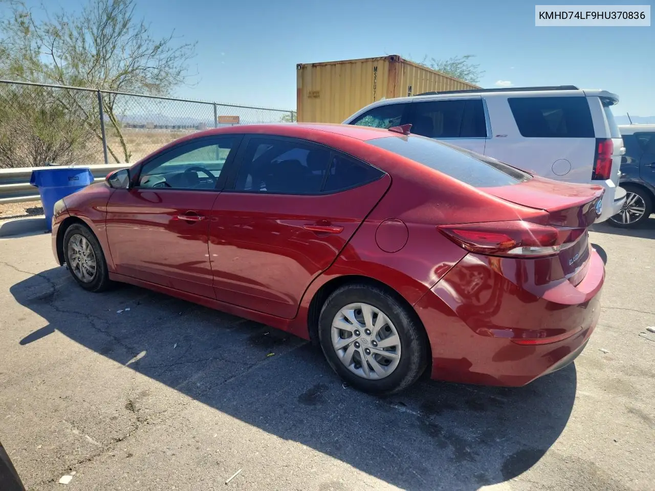 2017 Hyundai Elantra Se VIN: KMHD74LF9HU370836 Lot: 62955515
