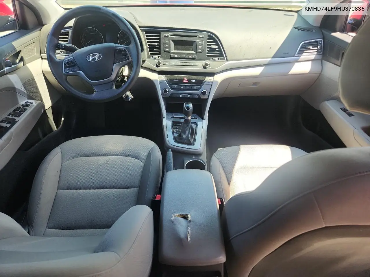 2017 Hyundai Elantra Se VIN: KMHD74LF9HU370836 Lot: 62955515