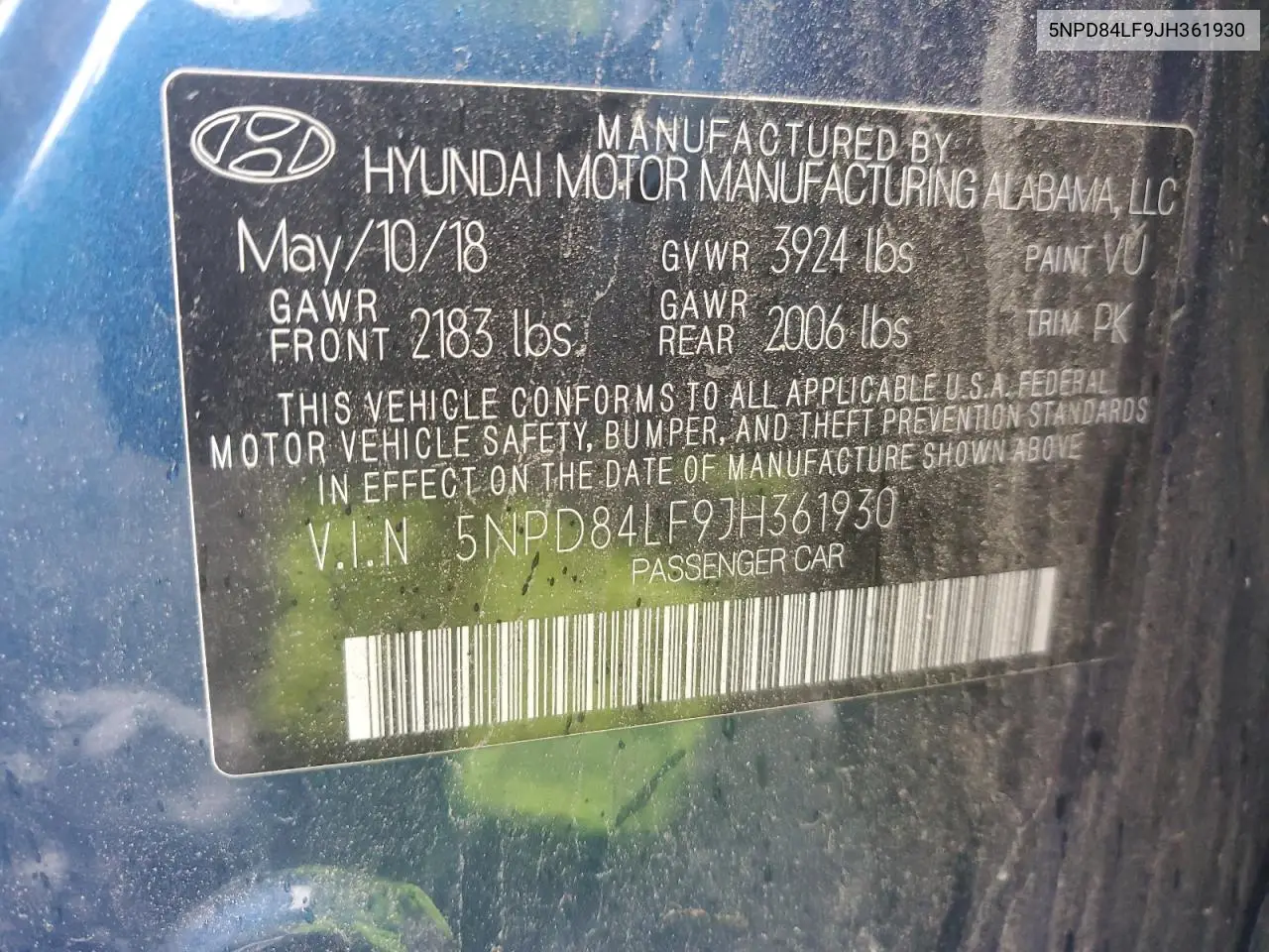 2018 Hyundai Elantra Sel VIN: 5NPD84LF9JH361930 Lot: 56931055