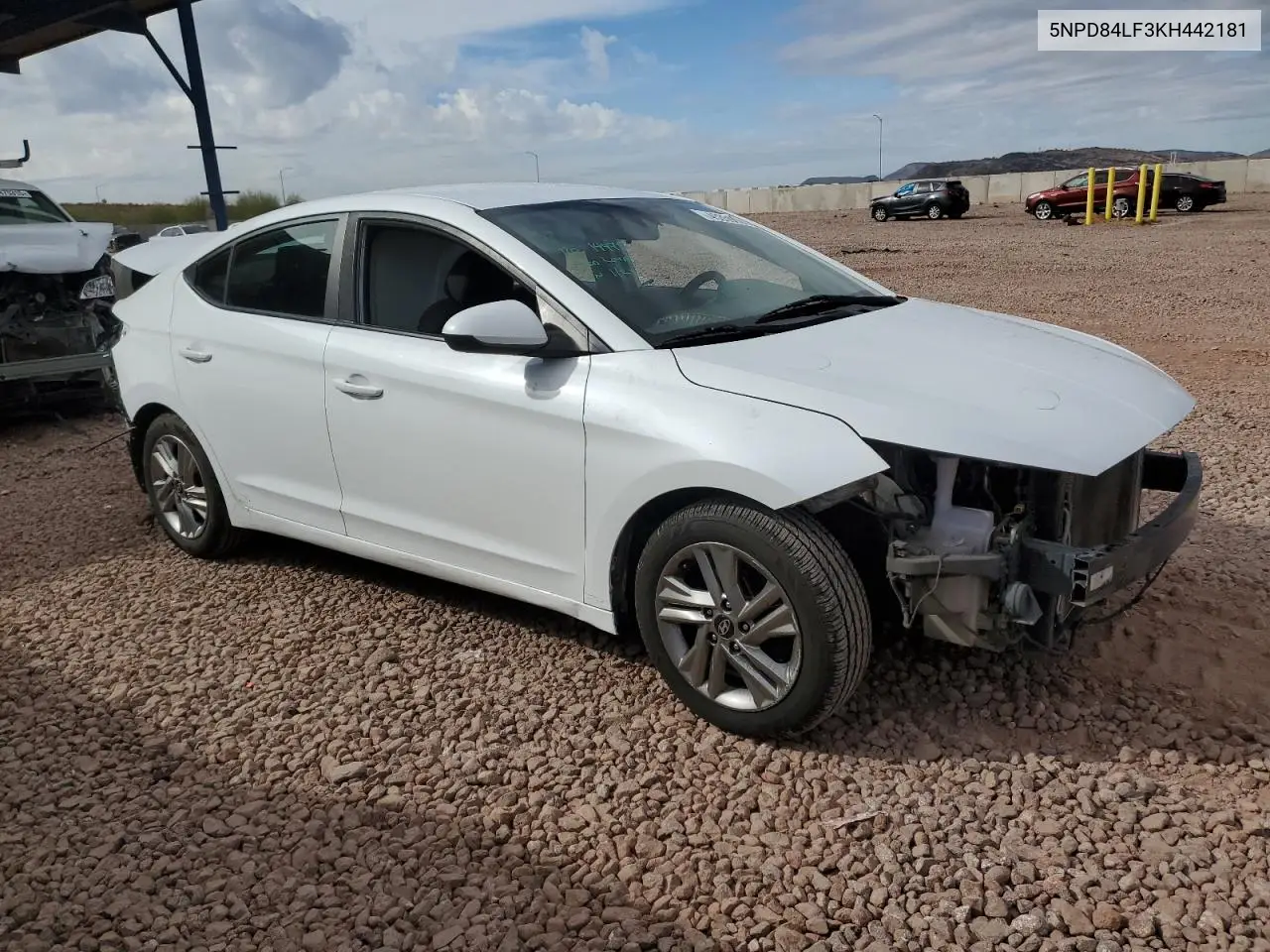 2019 Hyundai Elantra Sel VIN: 5NPD84LF3KH442181 Lot: 45359005