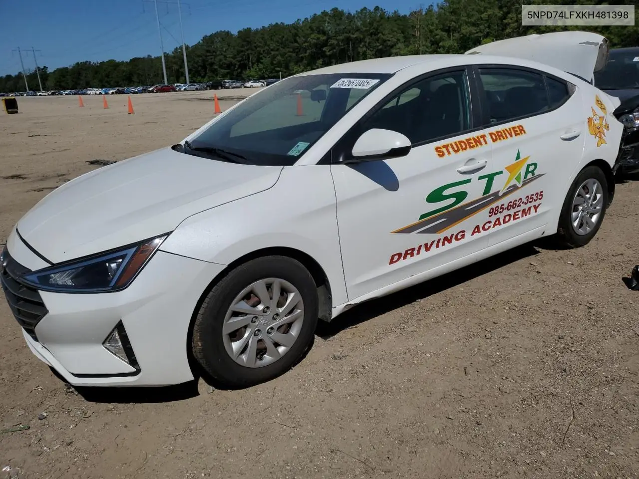 2019 Hyundai Elantra Se VIN: 5NPD74LFXKH481398 Lot: 52567005