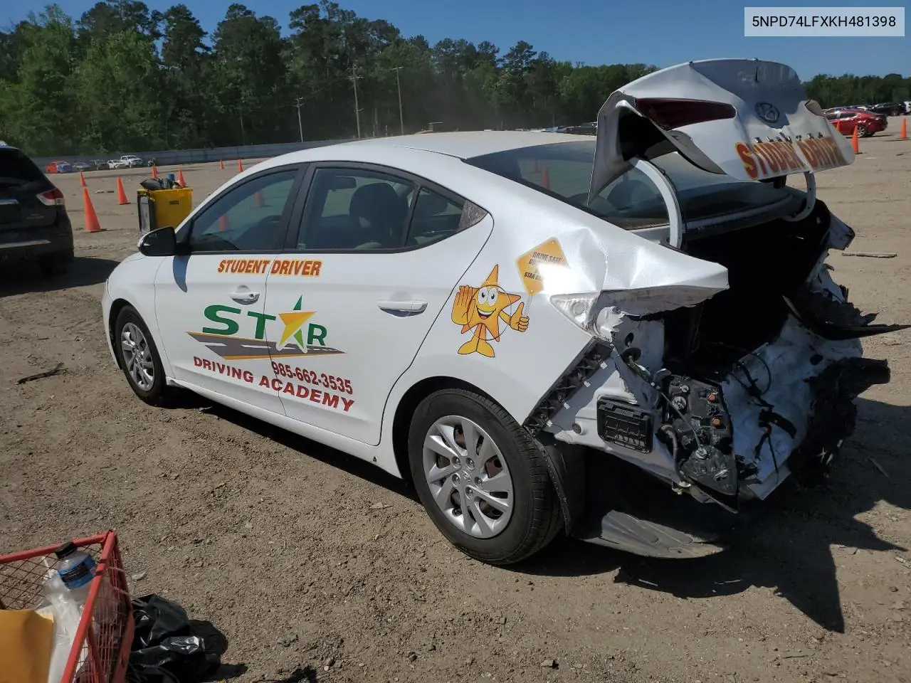 2019 Hyundai Elantra Se VIN: 5NPD74LFXKH481398 Lot: 52567005