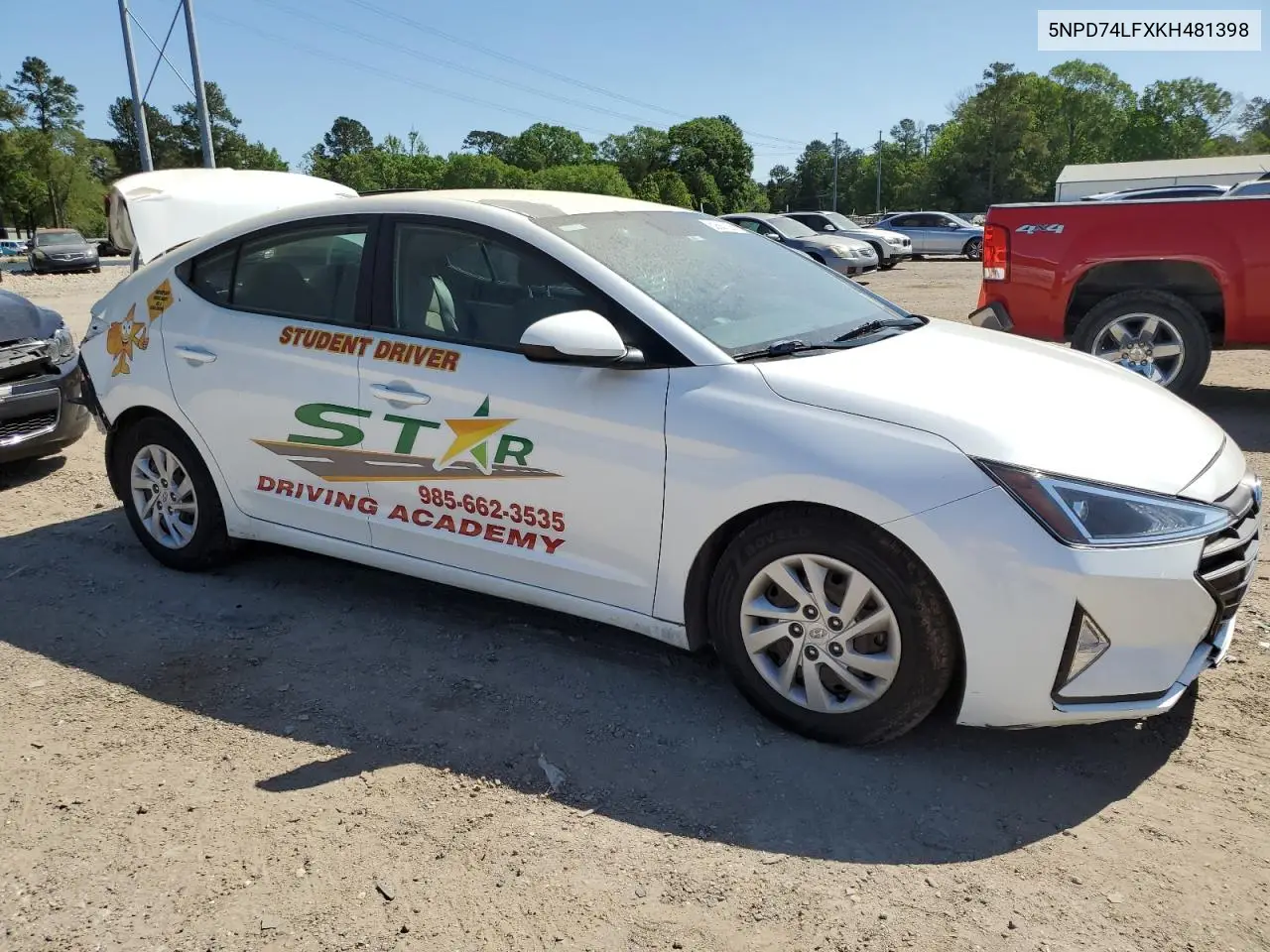 2019 Hyundai Elantra Se VIN: 5NPD74LFXKH481398 Lot: 52567005