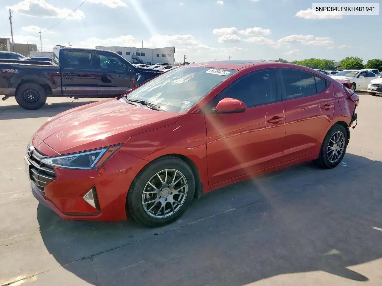 2019 Hyundai Elantra Sel VIN: 5NPD84LF9KH481941 Lot: 56580475