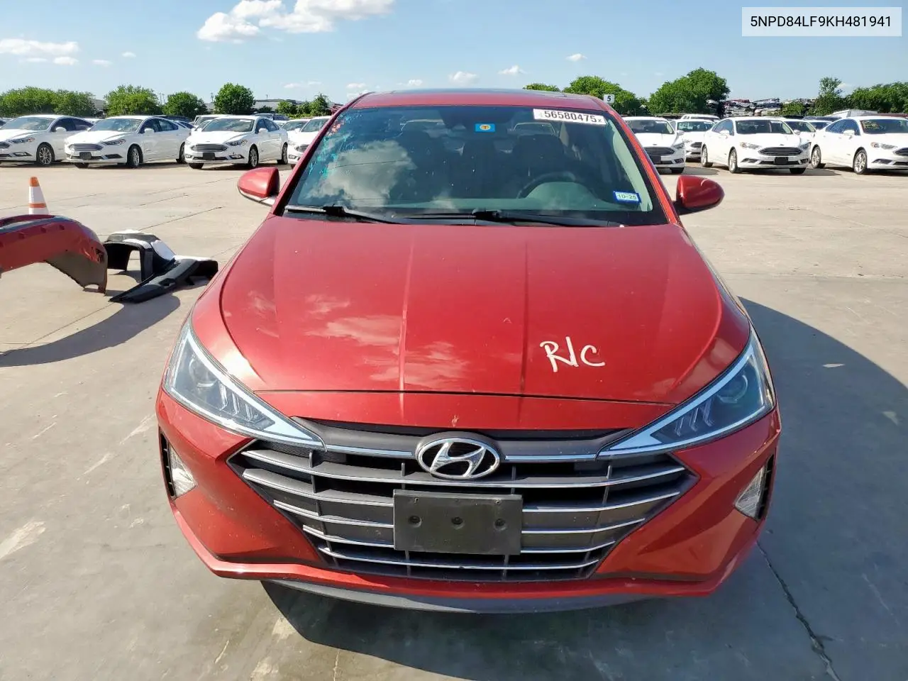 2019 Hyundai Elantra Sel VIN: 5NPD84LF9KH481941 Lot: 56580475