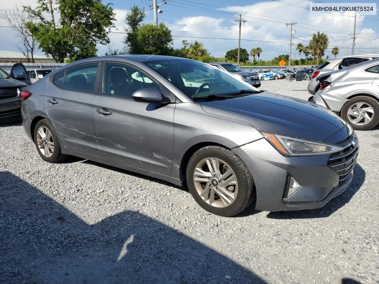 2019 Hyundai Elantra Sel VIN: KMHD84LF0KU875524 Lot: 62356425