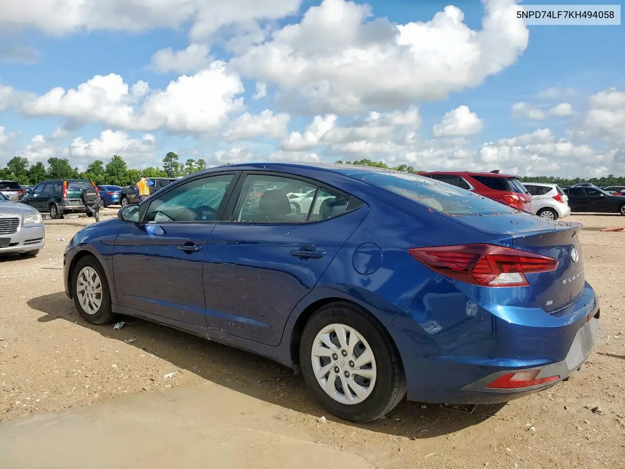 2019 Hyundai Elantra Se VIN: 5NPD74LF7KH494058 Lot: 62363575