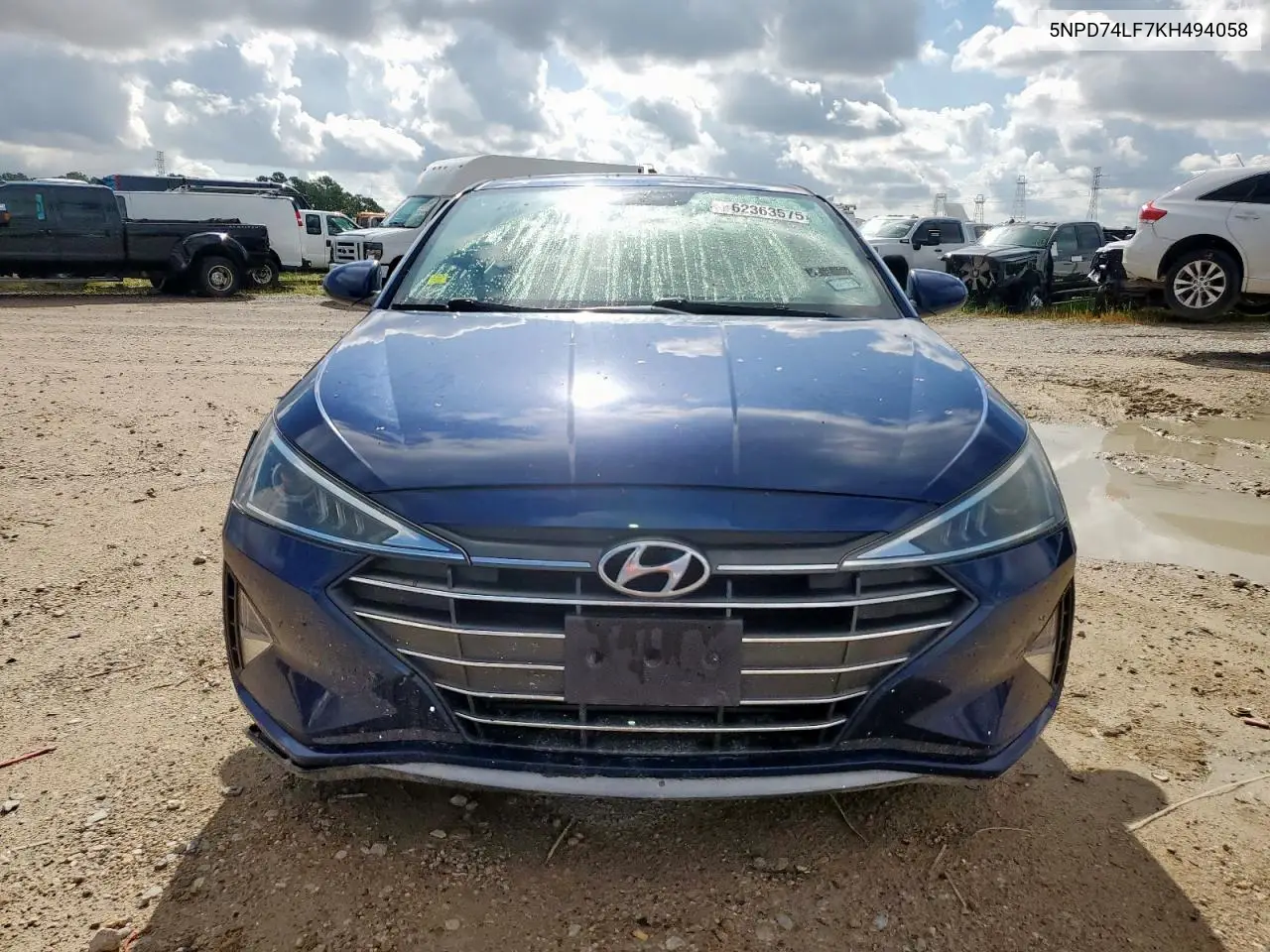 2019 Hyundai Elantra Se VIN: 5NPD74LF7KH494058 Lot: 62363575